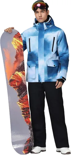 Miniatura 4 de Oymyakon Traje de esquí para hombre, impermeable, para nieve, chaqueta y pantalones de snowboard, para invierno, al aire libre, a prueba de viento