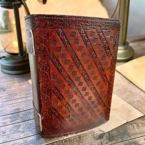 Miniatura 3 de Diario de cuero de 560 páginas, diario de cuero de siete chakras, cuaderno de cuero con piedras, diario de escritura hecho a mano, libro de sombras