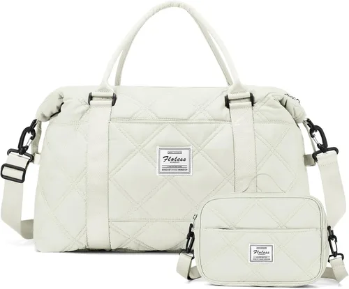 Weekender Bags for Women Travel, Overnight Travel Duffel Bag with Wet Pocket and Separate Toiletry Bag, Airplane Personal Item Travel Bag, Travel