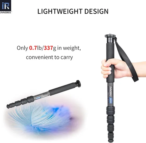 Miniatura 8 de Cámara de fibra de carbono Monopod INNOREL RM255C Profesional Portátil Compacto Ligero Viaje Monopod de 5 secciones para Canon Nikon Sony DSLR