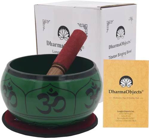 Miniatura 9 de DharmaObjects Yoga Meditación 6 Pulgadas OM Mantra Cuenco Cantante/Pad/Mazo Set de Regalo (Amarillo)