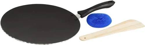 Miniatura 6 de G&D TAWA TAWA antiadherente TAWA/PARATHA TAWA TAWA Aluminio 2,6 MM con espátula de madera y fregador gratis (11.220 in) Regalos para el Día de San