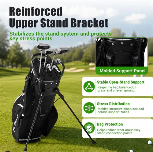 Miniatura 7 de 14 Way Golf Stand Bag for Men & Women, Lightweight Silent Hybrid Golf Bag with Club Lock Top, Oversized Putter Well, 8 Pockets, USB Port & Rain