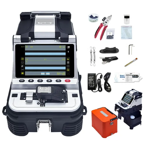Miniatura 7 de SM&MM Empalmadora de Fusión de Fibra Óptica Inteligente Automática Máquina de Empalme por Soldadura con OPM y VFL y Kit de Cortadora de Fibra