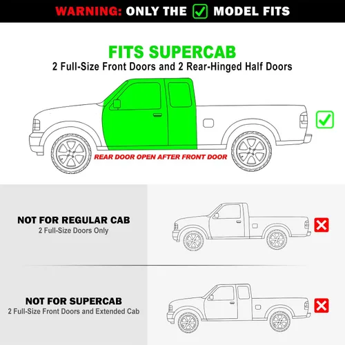Miniatura 6 de APS Estribos 5 pulgadas color negro mate compatibles con Ford Ranger Mazda Serie B 1999-2011 Super Cab 4 puertas de acero inoxidable