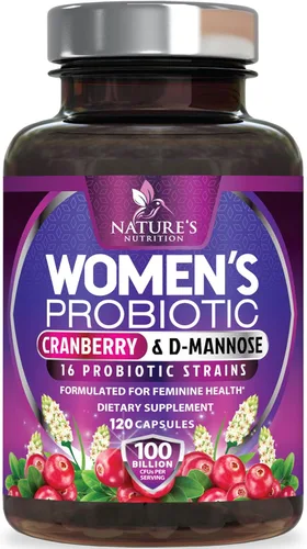 Probióticos para mujeres 100 mil millones de UFC por porción – 16 cepas únicas, prebióticos arándano y lactobacilo, equilibrio de pH, salud