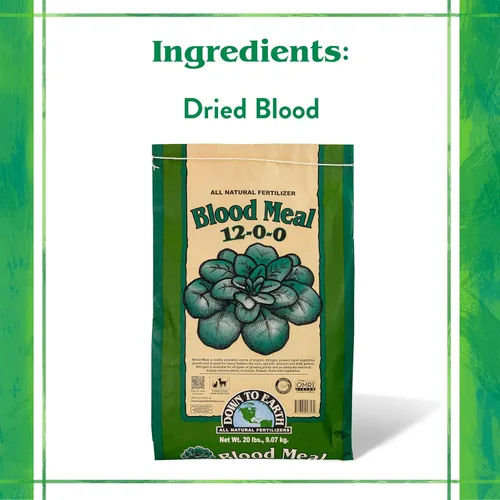 Miniatura 4 de Down To Earth All Natural Fertilizers Harina de sangre orgánica - Alimento vegetal con alto contenido de nitrógeno para crecimiento verde 12-0-0, 20