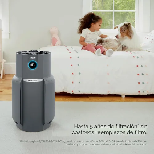 Miniatura 6 de Purificador de aire Shark para el hogar, NeverChange Max, 1,300 pies cuadrados para habitación grande, cocina, oficina en casa, filtro que supera