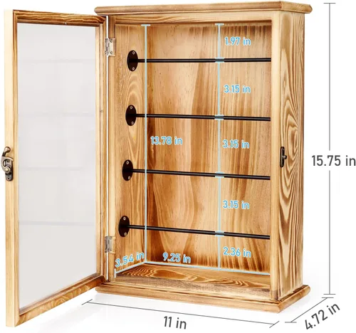 Miniatura 2 de Estuche de almacenamiento de señuelos de pesca, gabinete de pared, caja de aparejos organizador, regalos de pesca para hombres con puerta
