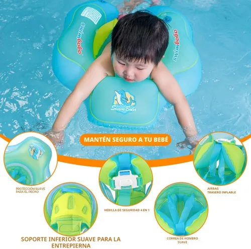 Miniatura 5 de Baby Swimming Float Kids Inflatable Swim Ring with Safety Support Bottom Swimming Pool Accessories for 3-36 Months