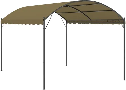 Gazebo de 10 x 12, cenador para exteriores, kiosco de 13.1 x 9.8 x 8.5 pies, color gris pardo, 0.6 oz/ft² adecuado para exteriores, jardín, camping