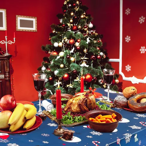 Miniatura 5 de Irenare 1 pieza de mantel de Navidad con muñeco de nieve de invierno, cubierta de mesa de muñeco de nieve de plástico desechable con copo de nieve
