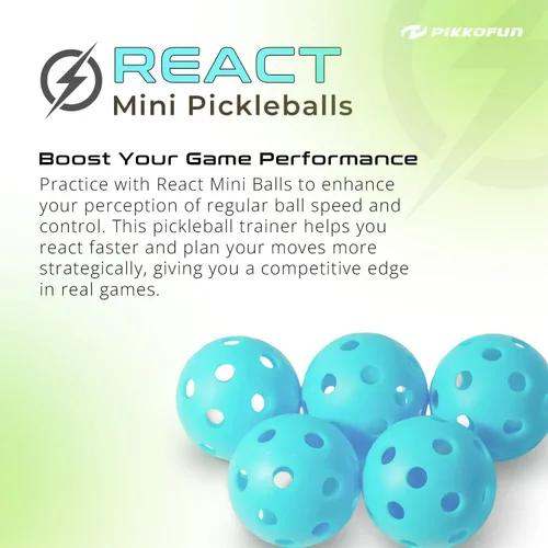 Miniatura 2 de PIKKOFUN React Mini Pickleball Balls - 5 Pack Quiet Training Balls for Improve Hand Speed, Paddle Control and Accuracy
