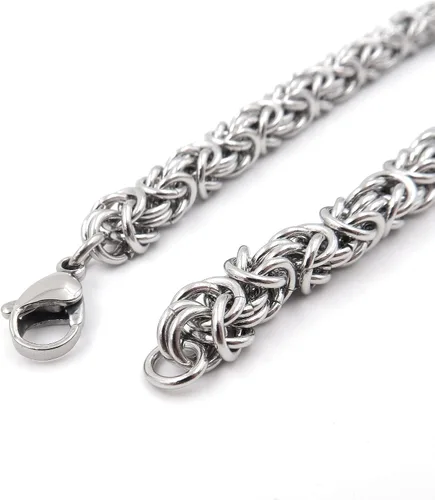 Miniatura 3 de Steelmeup Pulsera de cadena bizantina redonda de acero inoxidable unisex para hombres y mujeres de 0.236in 7 8 9 pulgadas, Metal