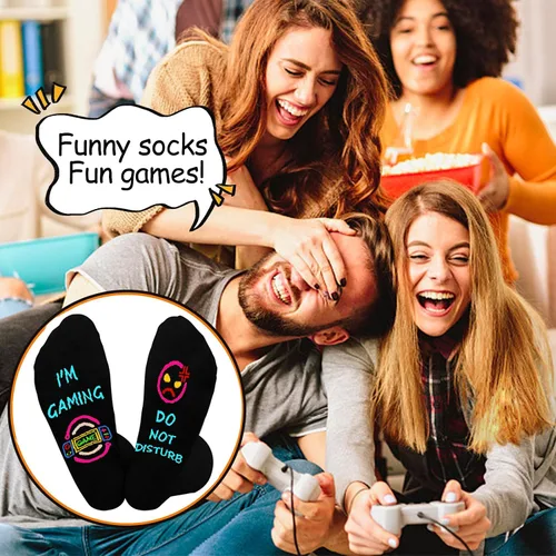 Miniatura 4 de Regalos para jugadores, calcetines divertidos para hombre regalo de cumpleaños para novio, adolescente, niños, papá, amantes de los juegos, Do Not