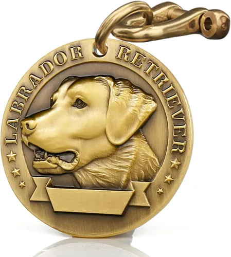 Miniatura 35 de Etiqueta de perro retro de cobre puro tridimensional con estampado de mascotas en relieve, etiquetas personalizadas para mascotas, etiquetas