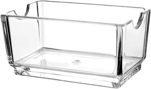 Miniatura 5 de Sizikato 2pcs Clear Acrylic Sugar Packet Holder Square Tea Bag Bowl, 4.3 Pulgadas 2 pzas