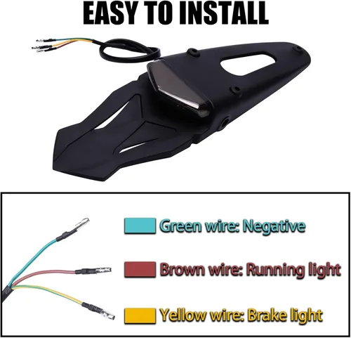 Miniatura 4 de DREAMIZER Guardabarros trasero negro ahumado 12V LED luz trasera lámpara de freno para motocicleta todoterreno Motocross Dirt Bike