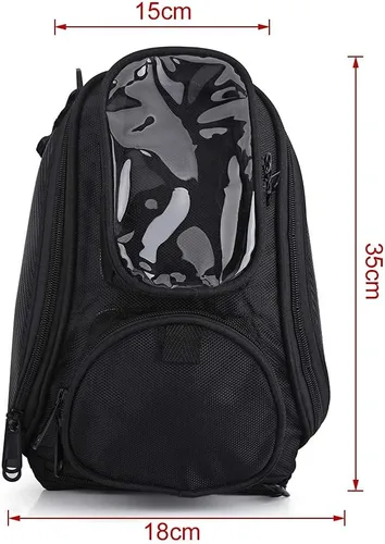 Miniatura 2 de Aramox Bolsa de motocicleta, negro universal motocicleta motocicleta montar fuerte aceite magnético combustible bolsa superior transparente, Popular