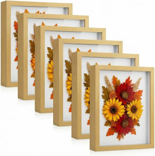 Miniatura 15 de Tuanse 6 Piezas Cajas de Sombra Marco de Fotos Cajas de Sombra Cuadradas Vitrinas para Recuerdos Deportivos Recuerdos de Boda Manualidades Alfileres