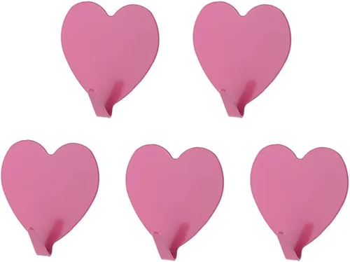 Miniatura 9 de Gancho de pared autoadhesivo en forma de corazón, gancho para puerta, ganchos decorativos fuertes de acero inoxidable para cocina y baño