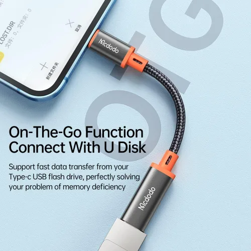 Miniatura 5 de mcdodo Adaptador 4 en 1 USB-C a Lightning OTG con función de carga/audio/OTG Tipo C hembra a Lightning Macho Adaptador de cable apto