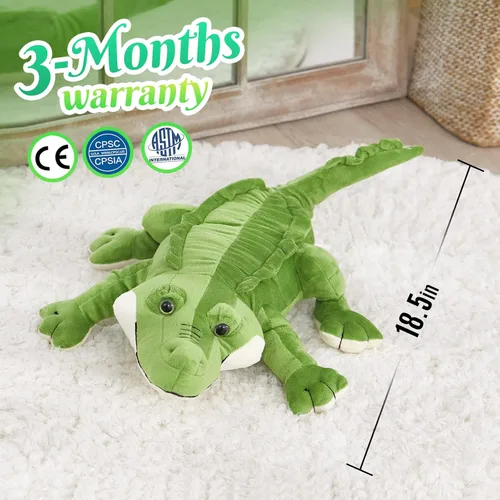 Miniatura 3 de Lindo animal de peluche de cocodrilo suave y realista para abrazar, almohada de peluche de cocodrilo para cumpleaños, día del niño, Navidad