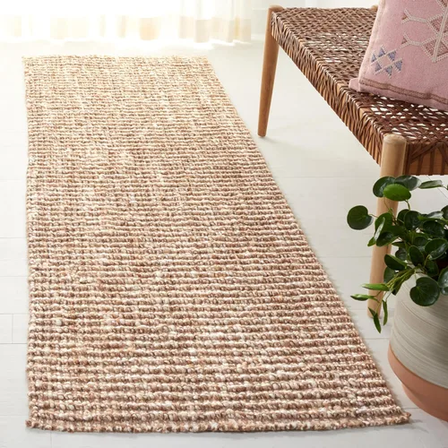 Miniatura 9 de SAFAVIEH Alfombra 9x12 - Colección de fibra natural - Grande - Marrón, Yute hecho a mano, estilo granja, textura gruesa de pelo grueso (NF447D)