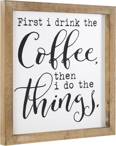 Miniatura 4 de SANY DAYO HOME Letrero de café con marco de madera rústica, 12 x 12 pulgadas, decoración de pared para el hogar, cocina, barra de café