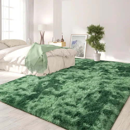 Miniatura 112 de FlyDOIT Alfombras Grandes para Sala de Estar, 5x8 Pies Alfombra Shaggy Teñida con Tie-Dye Gris Oscuro, Alfombras Mullidas Tipo Manta, Alfombras