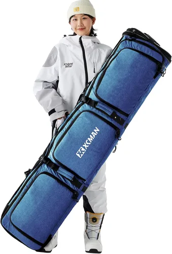 Miniatura 9 de XCMAN Bolsa acolchada de snowboard de longitud ajustable de 63 a 75 pulgadas, bolsa acolchada para viajes aéreos