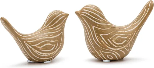 Miniatura 10 de FANTESTICRYAN Juego de 2 pequeñas estatuas de pájaros de cerámica, decoración del hogar, esculturas de animales de estilo moderno, adornos