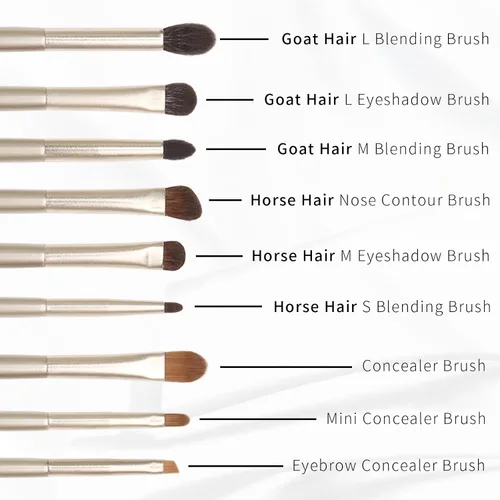 Miniatura 2 de ENZO KEN Juego de brochas de sombra de ojos de pelo natural de cabra profesional, juego de brochas de mezcla de sombra de ojos con estuche, pinceles