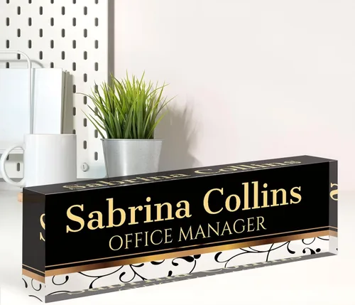 Miniatura 11 de Placa de nombre personalizada para escritorio, placa de nombre de escritorio personalizada, decoración de oficina para mujeres y hombres, accesorios