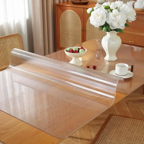 Miniatura 10 de Protector de mesa transparente de 12 x 36 pulgadas, 1.5 mm de grosor, cubierta de mesa de plástico impermeable, protector de mesa transparente