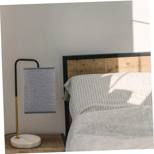Miniatura 7 de Angoily Cubierta de pantalla de lino para lámpara de mesa y de pie, diseño rectangular extraíble, fácil instalación para decoración e iluminación