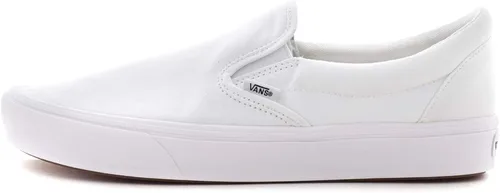 Vans ComfyCush - Zapatos sin cordones (clásico), color blanco verdadero, talla 8.5 para hombre, talla 10 de mujer, Blanco