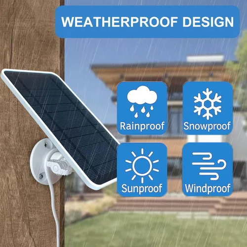 Miniatura 7 de DIANMU Panel solar para cámara de seguridad SimpliSafe para exteriores y serie 2, con cable resistente a la intemperie de 13 pies y soporte