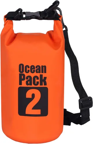 Miniatura 11 de 2L/3L/5L/10L/15L/20L/30L 500D Lona resistente PVC impermeable bolsa seca saco para kayak/canoa/pesca/rafting/natación/campamento/snowboard Rosado