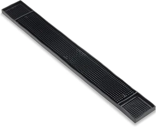 New Star Foodservice 48438 Tapete de servicio de barra de goma para encimera, 26.5 x 3.25 pulgadas, negro