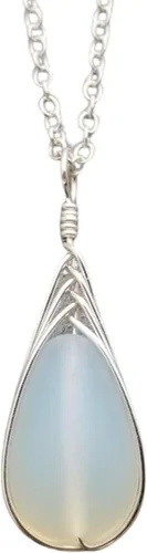 Miniatura 45 de Yinahawaii Collar de cristal de mar hecho a mano, joyería hawaiana para mujer, collar de lágrima trenzada, joyería única de cristal de mar