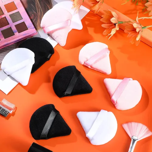 Miniatura 6 de Meanplan 100 esponjas de maquillaje suaves triangulares para la cara, esponjas de maquillaje suaves para terciopelo suelto, base cosmética, esponja