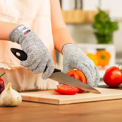Miniatura 3 de Guantes seguros resistentes a cortes de alto rendimiento EN388 grado alimenticio nivel 5 protección para hombres y mujeres cocina