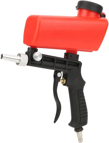 Pistola de chorro de arena neumática, mini lanzador de arena portátil de mano con entrada de aire de 1/4 pulgadas, kit de pistola de arena portátil,