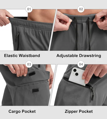 Miniatura 5 de Bikewa Pantalones cortos de ciclismo de montaña para hombre, con acolchado 3D, ajuste holgado, con bolsillos con cremallera