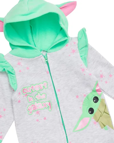 Miniatura 2 de Star Wars Baby Yoda - Pijama de una pieza para bebé y niña, pijama con capucha para bebé