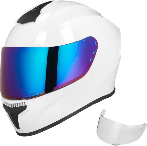 Miniatura 13 de Cascos integrales de motocicleta para adultos, hombres y mujeres DOT con visera tintada, modelo MD-813 para bicicleta de calle y carreras