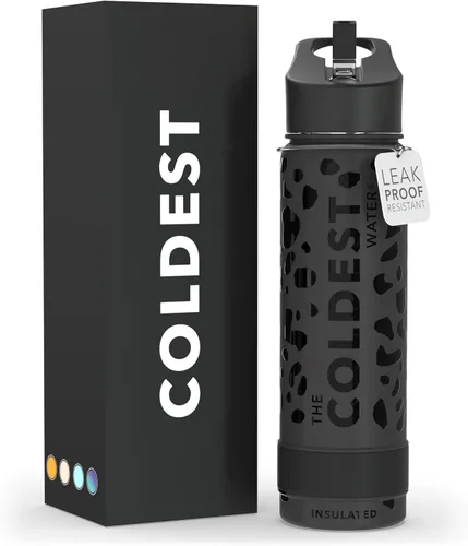 Miniatura 83 de Coldest - Botella para agua con tapa que incluye pajilla, térmica y metálica (acero inoxidable), para hombres y mujeres, color morado
