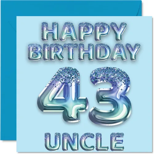 Miniatura 304 de Stuff4 Tarjeta de primer cumpleaños para niños, globo de fiesta con purpurina azul, tarjetas de feliz cumpleaños para niño de 1 año, nieto, hijo, 57