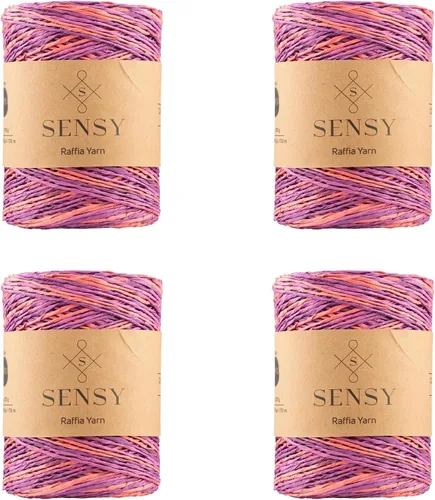 Miniatura 23 de Sensy Premium - Hilo de rafia multicolor (185 yardas, 100% papel, 400)